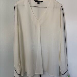 Zac & Rachel Cream Blouse with Black Accents